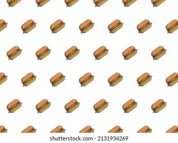 burger pattern that can be used as a wrapper cover and educational illustration background