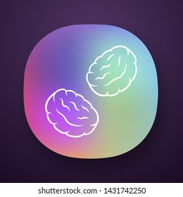 Burger patties app icon. Butchers meat. Roasted cutlet. Rissole. Meat production and sale. Butchery business. UI/UX user interface. Web or mobile application. Vector isolated illustration