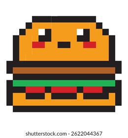 Emoticon de 8 Bits para Pixel de Hambúrguer