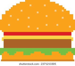 Burger Pixel Vector Clipart de 8 bits