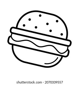 La hamburguesa, la pizza y el vector del pastel aislados, conjunto de iconos de la torta