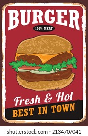 Burger poster design vector illustration design, perfect for cafe poster wall decor design