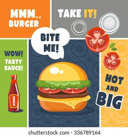 burger poster funny food talk