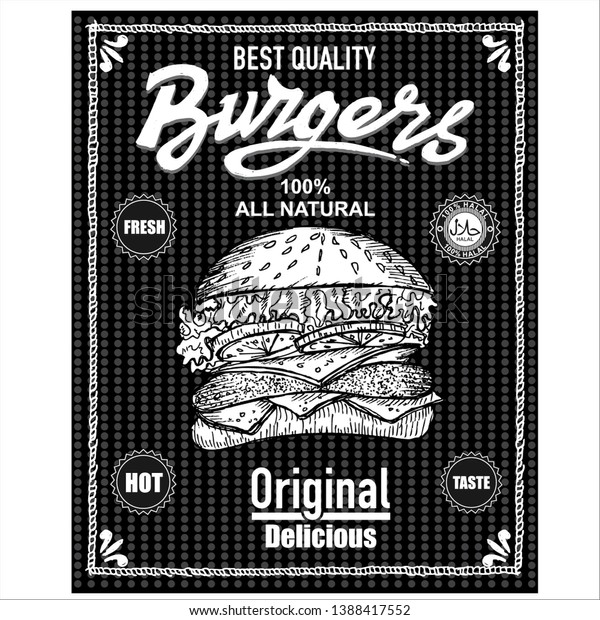 Burger Posters Fast Food Restaurants Design Stock Vector (Royalty Free ...