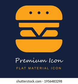 Material de la prima de la hamburguesa ui ux icono vector aislado en colores azul marino y naranja