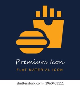Burger Premium-Material ui ux einzelne Vektorsymbol in navblau und orange Farben