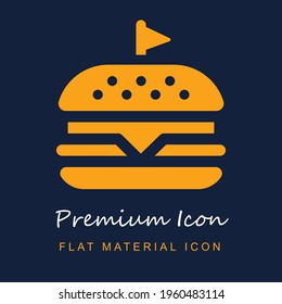 Burger premium material ui ux isolated vector icon in navy blue and orange colors