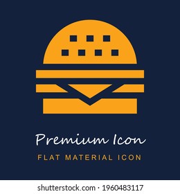Burger premium material ui ux isolated vector icon in navy blue and orange colors