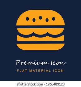 Burger premium material ui ux isolated vector icon in navy blue and orange colors