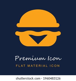 Burger premium material ui ux isolated vector icon in navy blue and orange colors