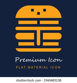 Material de la prima de la hamburguesa ui ux icono vector aislado en colores azul marino y naranja