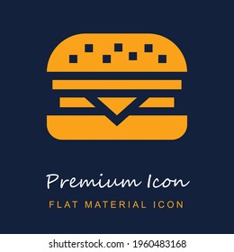 Burger premium material ui ux isolated vector icon in navy blue and orange colors