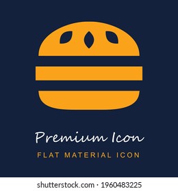 Burger premium material ui ux isolated vector icon in navy blue and orange colors