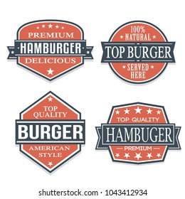 Burger Quality Seal Stamp Vector Art Design. Logo Hamburger Restaurant.
