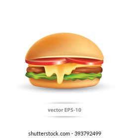 Burger. Realistic vector illustration.