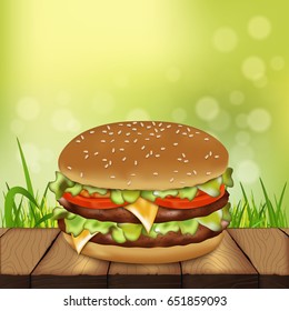 Burger. Realistic. Vector illustration