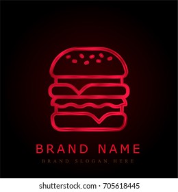 Burger red chromium metallic logo
