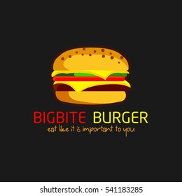 Burger Restaurant Logo Design Template. Vector Illustration