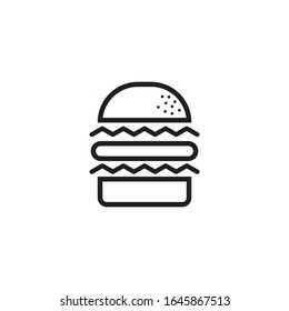 Dibujo de plantilla vectorial del logotipo del restaurante de hamburguesas
