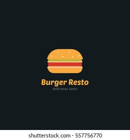 Burger restaurant Logo Design Vector. Flat Style