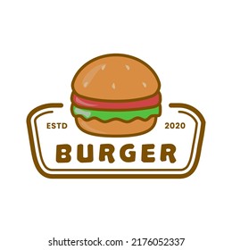 burger restaurant logo template with isolated background