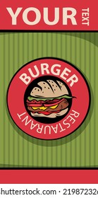 Burger Restaurant Menu, Food Background Page (Vector Art)