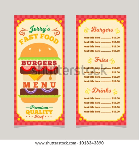 burger restaurant menu template stock vector royalty free