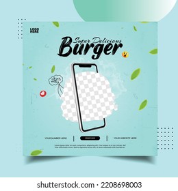 burger restaurant social poster designe