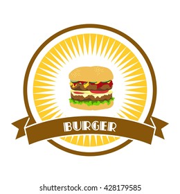burger restaurant theme badge label