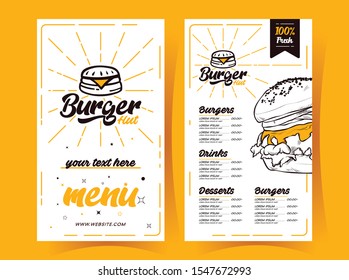 Burger Resturant Menu Vector Design