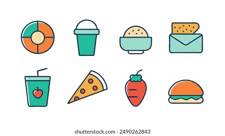Burger retro cartoon fast food stickers. Comic character, slogan, quotes and other elements for burger bar, cafe, restaurant. Groovy funky vector illustration in trendy retro cartoon style.