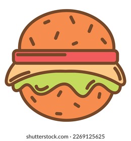 diseño aislado de iconos retro de hamburguesa