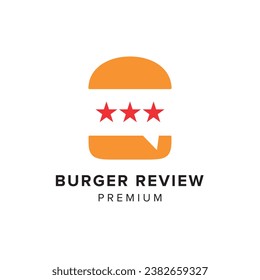 burger review logo vector icon illustration