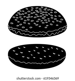 Burger roll.Burgers and ingredients single icon in black style vector symbol stock illustration.