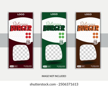 Burger Rollup Banner Design template  x Food Roll up banner