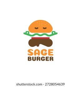 Logotipo Burger Sage Ou Yoga Vetor