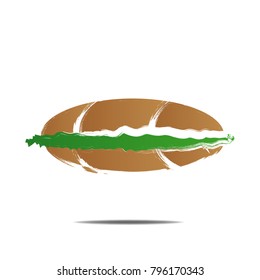 burger sandwich bread and vegetables icon logo illustration isolated background