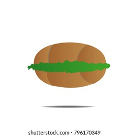 burger sandwich bread and vegetables icon logo illustration isolated background