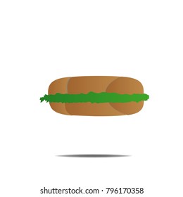burger sandwich bread and vegetables icon logo illustration isolated background