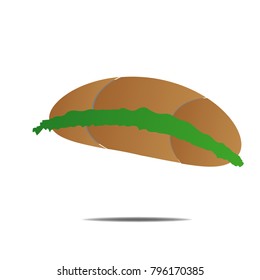 burger sandwich bread and vegetables icon logo illustration isolated background