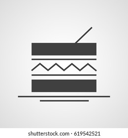 Burger, sandwich or cake vector icon