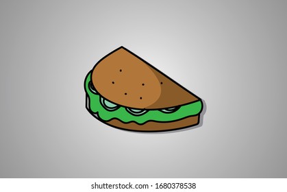 diseño vectorial de icono plano de sandwich de hamburguesa