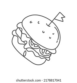 burger sandwich hand draw vector illustration suitable for restaurant or food business