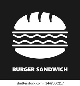 Burger sandwich icon. Abstract fast food logotype.