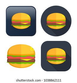 burger sandwich icon - fast food icon - american meal - unhealthy fastfood, restaurant icon