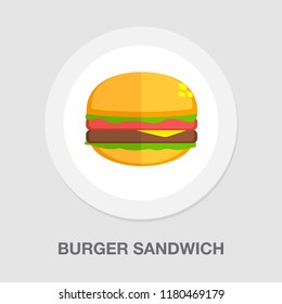 burger sandwich icon - fast food icon - american meal - unhealthy fastfood, restaurant icon