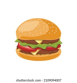 Burger sandwich illustration - Vector Art