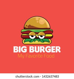 Burger Sandwich on ruby Background