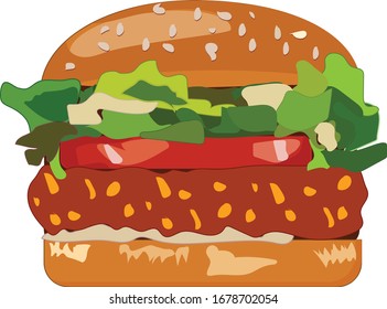 Burger sandwich vector - illustration burger vector