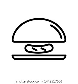 Burger with sausage for eat concept ,Thin line icons ,Vector Illustration for symbol web stock 